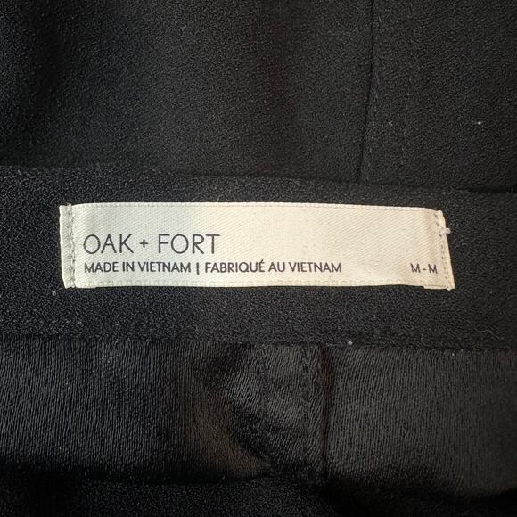 OAK + FORT Oversized Blouse Long Sleeve Button Up Shirt Top Shacket Black - Picture 11 of 14